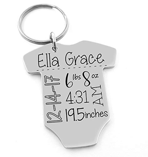Personalized Baby Announcement Keychain Stocking Stuffer for New Moms