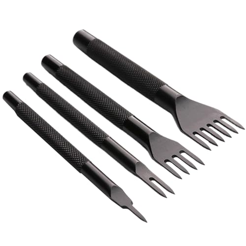 Punch de -Correa de correa de 4 vías, fabricante de agujeros de manejo de servicio pesado | Set de perforación de de costura y cordones manuales, herramienta de agarre ergonómico, kit portá
