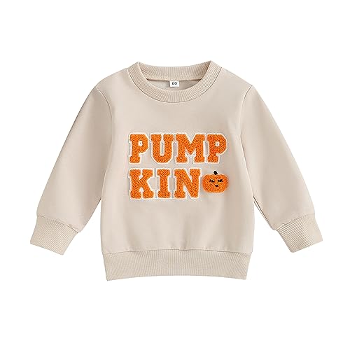 Halloween Baby Clothes Toddler Girl Boy Halloween Outfit Pumpkin Sweatshirt Shirt Crewneck Sweater Fall Outfit (Halloween Pumpkin Shirt, 3-4 Years)