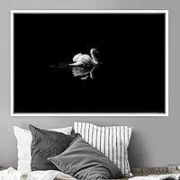 Framed Canvas Wall Art Bird on Water Canvas Prints Home Artwork Decoration for Living Room,Bedroom - 16x24 inches
