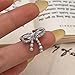 GIGB PBDK Rhinestone Pearl Ribbon Bowknot Ring for Women Bohemia Vintage Crystal Beaded Bow Knuckle Ring Fashion Hollow Bowknot Finger Ring Bridal Jewelry Gifts (Silver)