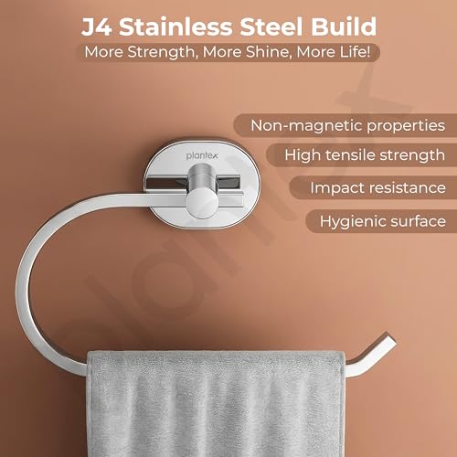 Image of Plantex J4 Stainless Steel Towel Hanger for Wash Basin /Hand Towel Hanger /Napkin Holder for Wash Basin /Bathroom Accessories (Chrome Finish) Onix