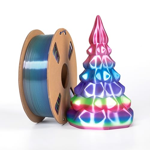 Filament PLA arc-en-ciel en soie 1,75 mm Filament d'imprimante 3D PLA multicolore 1 kg Filament arc-en-ciel multicolore changeant de couleur Type bleu Filament d'impression 3D