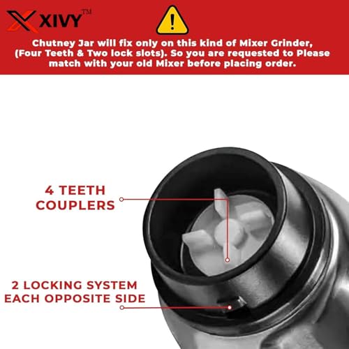 Image of XIVY Mixer Grinder Chutney Jar Suitable for All mixer Grinder | SS (Combo 400+180 ML)