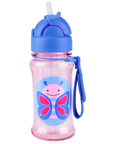 Image of Skip Hop Toddler Sippy Cup with Straw, Zoo Straw Bottle with Tritan Renew, 12 oz. Butterfly