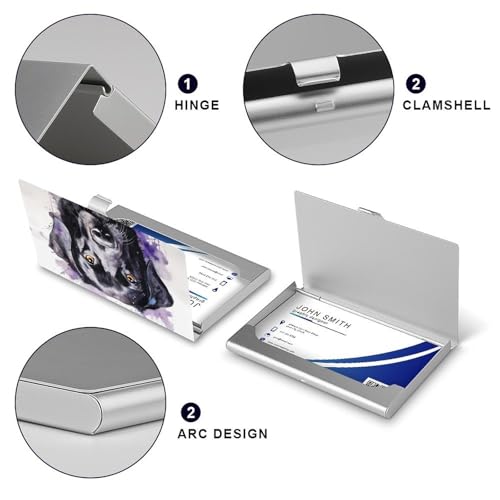 Labrador Lab Retriever Dog Art Business Card Holder Alloy Multi Wallet Credit Card ID Pocket Name Case4