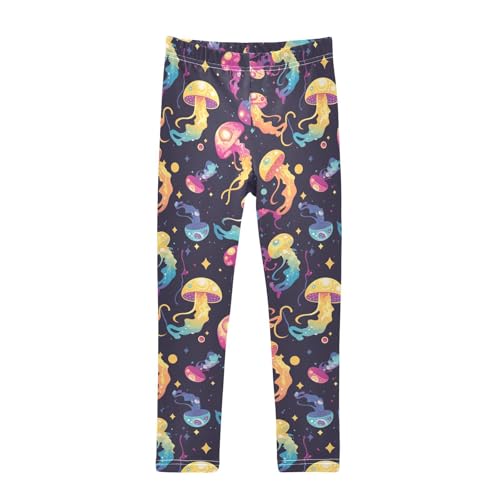 KLL Colorful Jellyfish Toddler Baby Girl Basic Leggings Casual High Waisted Lounge Pants Exercise