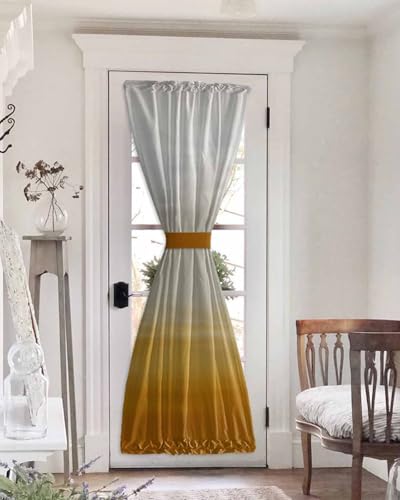 Burnt Orange Beige Ombre French Door Curtain Sliding Front Door
