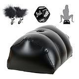 BDSMYOU Aufblasbares Sofa Sex Kissen,Aufblasbares Kissen Lendenkissen mit Loch für Dildo Halterung,Aufblasbares Bett für Frauen G Spot Position,BDSM Möbel Set mit Sex Würfel Paar,Nippelklemmen