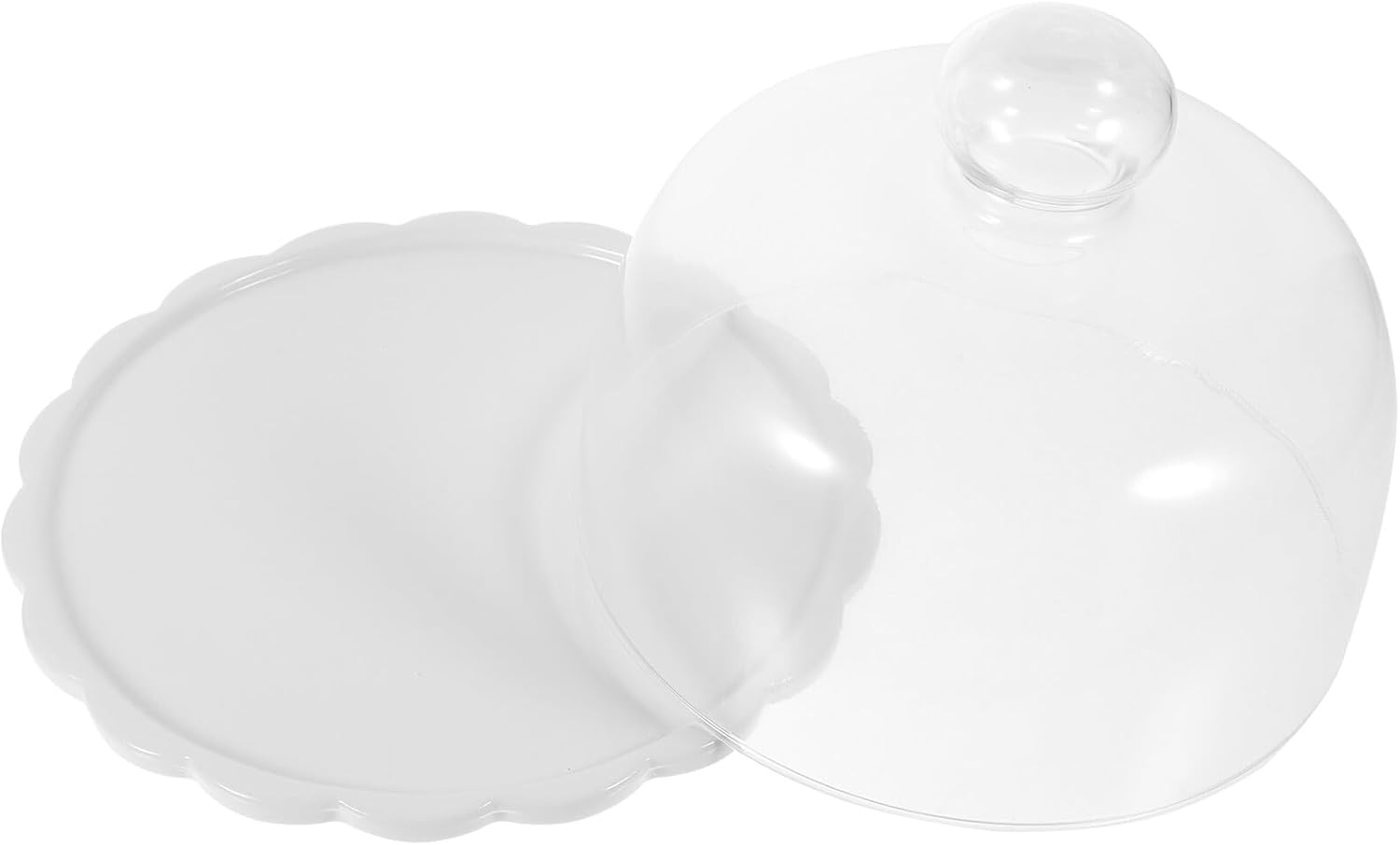 Glass Cake Display Cover Dome, Food Snack Protective Cover for Cake Stand Plates, Fresh-keeping Dessert Cloche for Home and Party Use