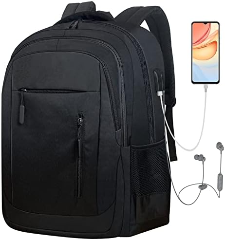 Laptop Backpack for Men, Women, 17.3 Inch Travel Backpacks Students BookBag with Laptop Compartment, Water Resistant Business Work Casual Computer Daypack with USB Charging/Headphone Port