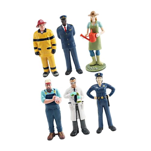 Figurines peintes à la main lot de 6 personnages pour monde miniature