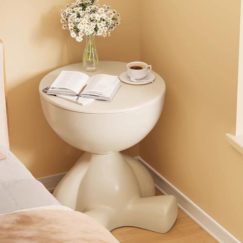Étagère de rangement crème à roulettes mini table basse