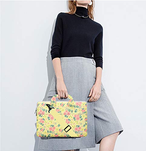 Image of Hseok Laptop Shoulder Bag 13 13.3 14 Inch Case Compatible with MacBook Pro /Neo 14 inch M5 /M4 /M3 /M2 /M1,Mac Air /pro /Neo 13 inch and Most 13 13.3 14 Notebooks,Spill-Resistant Briefcase,Daisy Beige