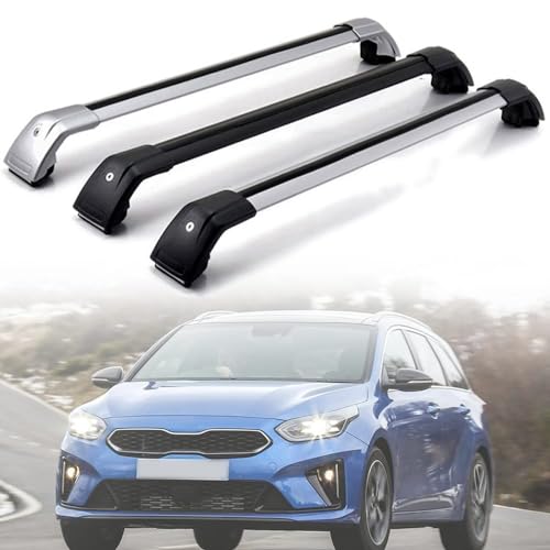 Barres de toit Kia Ceed Sportswagon 2018-2019 en aluminium gris pour galerie de break