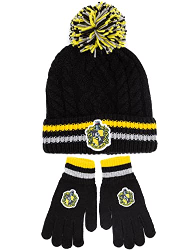 Image of Harry Potter Hat and Gloves Set Kids | Boys Girls Gryffindor Ravenclaw Slytherin Hufflepuff House Options