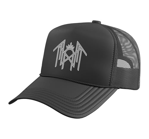Sleep Token Logo Black Black V2 Trucker Hat with Adjustable Mesh Back Black