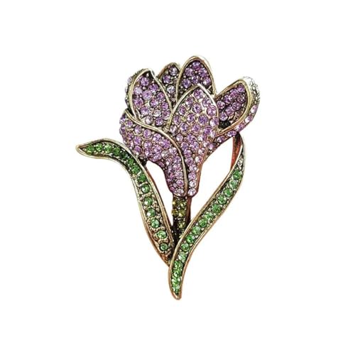 Broche fleur tulipe femme accessoire manteau broche, Pierre Verre Pierre Émail Verre, Pas de gemme