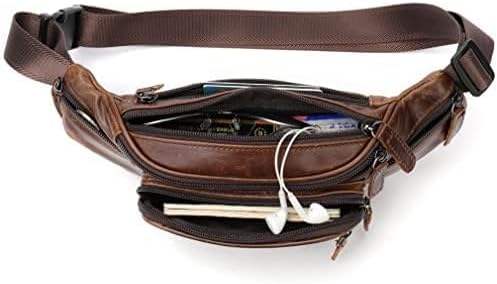 Genuine Leather Waist Bag for Men Women Travel Hiking Running Fanny Pack Phone Wallet Holder, Coffee, Vintage