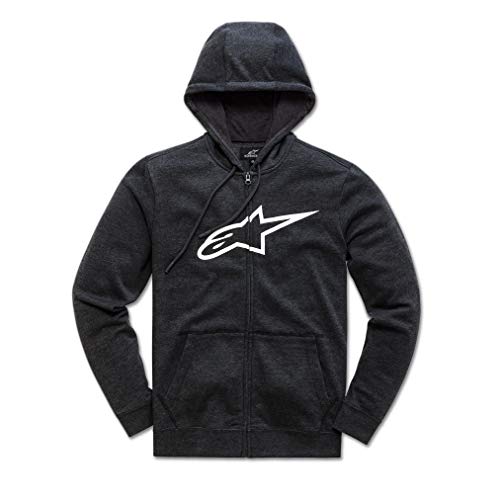 Alpinestar ageless ii fleece pull zippé coupe moderne avec logo imprimé, Hombre, black/white, M
