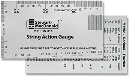 StewMac String Action Gauge And Ruler, Metric, Stainless Steel - Designed by StewMac, The Original measuring tool for acoustic and electric guitar, and bass setup
