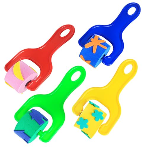 Veemoon 4 Pezzi Timbri Per Pittura Per Ragazzo Ragazza Articoli Per Pittura Spugna Per Rotelle Per Bimbi Strumenti Per Dipingere