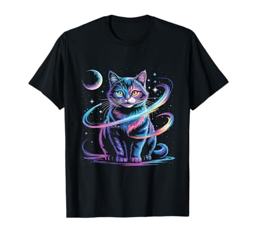 Mystical Space Cosmic Cat T�V���c - Galaxy Kitten Graphic T�V���c