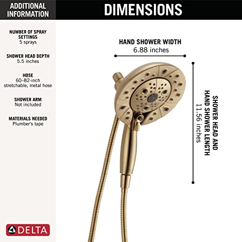 Image of Delta FAUCET- 58480-CZ-PR25-PK Universal Showering Components Combo, Lumicoat Bronze, 2.5 GPM Water Flow