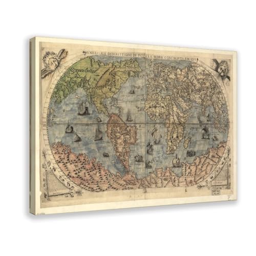 Carte du monde Gastaldi 30x45 cm | Poster impression sur toile