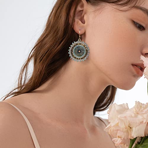 Colorful Bead Earrings For Women Summer Beach Handmade Bead Earrings Bohemia Hoop Dangle Earring For women4