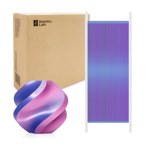 Bamboo Lab PLA Silk Dual Color 3D Printer Filament 1.75mm for Bambu Lab X1/X1C/P1P/P1S/AMS, Silk Shiny Dual Color PLA 1KG Easy Printing & Eco Friendly with RFI (Not Recommend for A1 Series)