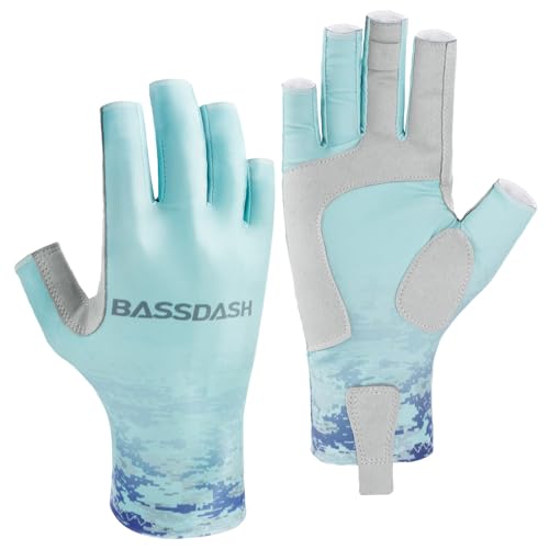Image of Bassdash ALTIMATE UPF 50+ Women's Fishing Gloves UV Sun Protection Fingerless Gloves for Kayaking Paddling Hiking Cycling Driving Shooting Training