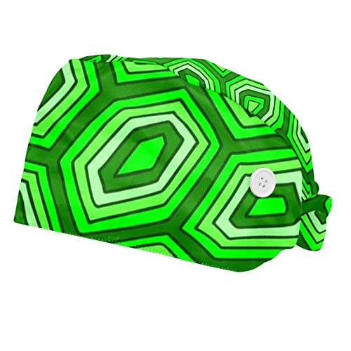 Chapeaux de Travail Anti-Transpiration : Casquette Unisexe Ajustable Motif Vert 2Pcs