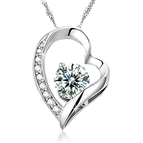 Heart Pendant Necklace Crystal Love Memory Clavicle Necklace With Red Rose Jewelry Storage Box Valentine's Day Cover