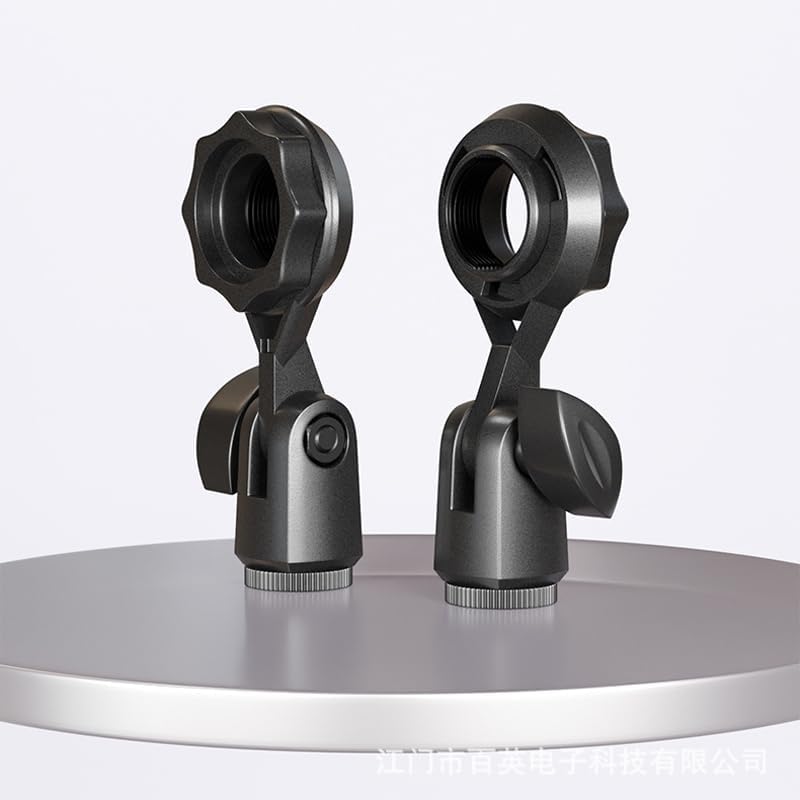 Miniatura 5 de Paquete de 2 soportes de clip de micrófono de condensador con soporte de micrófono de condensador de montaje de rosca de 78 pulgadas, adaptador para