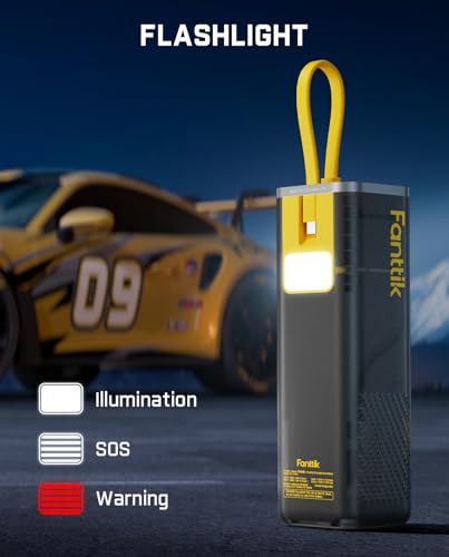 Image of Fanttik X9 Apex Portable Air Compressor for Car Tires, 35s Fast Inflation, 150PSI Cordless Tire Inflator with Light and Power Bank, Handed Inflator for Car, Motorcycle, Bike, Mechanical Gray