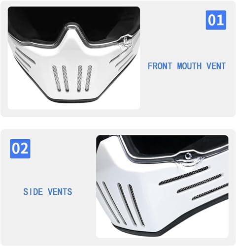 Casques de moto rétro avec visière transparente antibuée M
