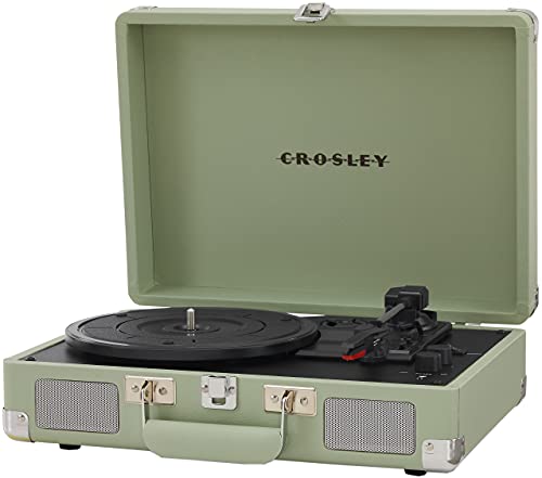 Crosley CR8005F-MT Cruiser Plus Vintage 3-Speed Bluetooth in/Out Suitcase Vinyl Record Player Turntable, Mint - Les Beatles, Paul McCartney, John Lennon, RIngo Starr, George Harrison Crosley CR8005F-MT Cruiser Plus Vintage 3-Speed Bluetooth in/Out Suitcase Vinyl Record Player Turntable, Mint – Image 7
