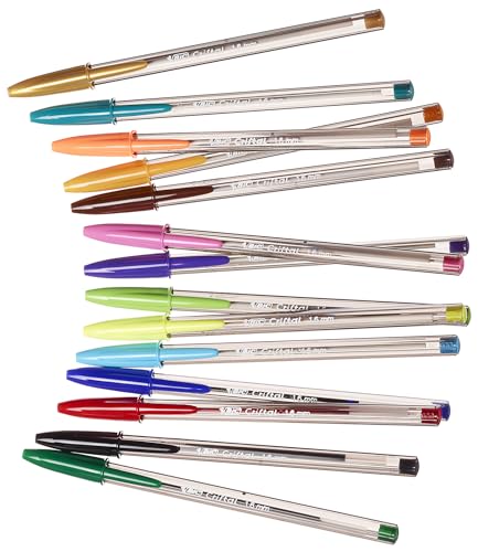 Miniatura 3 de BIC Cristal Multicolour Bolígrafos de Punta Ancha (1,6 mm) Set Formato Especial - Colores Clásicos, Neón y Divertidos Surtidos, Pack de 27
