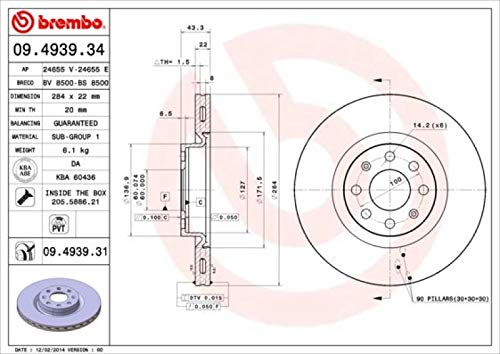 Dischi Freno Brembo Anteriori Set 2 - Verniciatura UV 284mm Per Maggior Resistenza