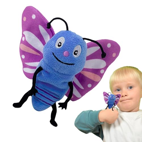動物ハンドパペット、子供用動物パペット | ビスタプリント蝶の指人形 - ハンドパペット かわいいてんとう虫の人形のおもちゃ ぬいぐるみ人形物語のおもちゃ 1-3歳の子供用