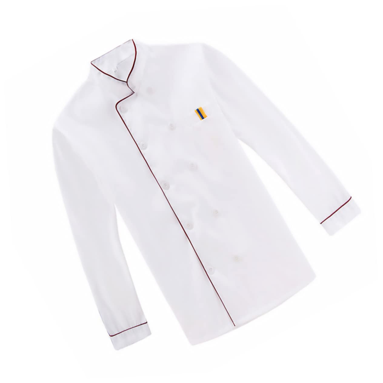 BESPORTBLE Unisex Long Sleeve Chef Coat Red Embossed Splash Work Clothes for Restaurant Bar Hotel Outdoor Barbecue Breathable Wearproof Catering Jacket