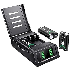 Controller Akku for Xbox One Series X S, 3 x 2600mAh Xbox Akku Packs Ladeatation Wiederaufladbarer Batterien Ladegeräte Kompatibel Mit Xbox One/One S/One X/Elite/Series X/Series S Original Controller