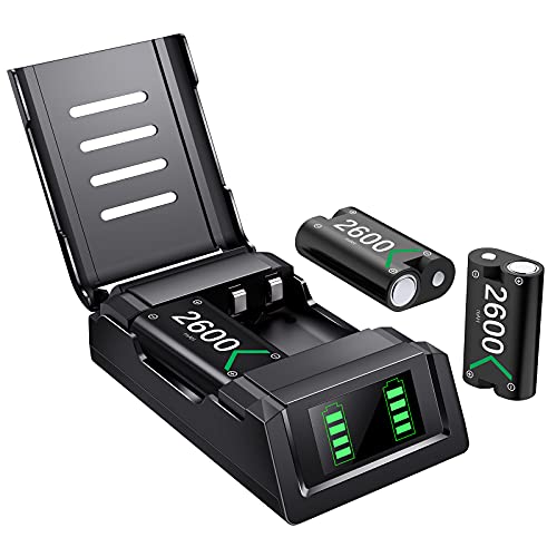 Controller Akku for Xbox One Series X S, 3 x 2600mAh Xbox Akku Packs Ladeatation Wiederaufladbarer Batterien Ladegeräte Kompatibel Mit Xbox One/One S/One X/Elite/Series X/Series S Original Controller