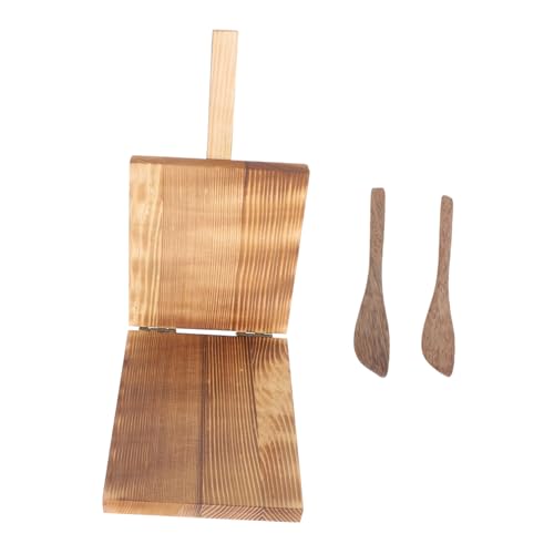 Unomor Dumpling Presser Dough Pressing Tool Set of 2 Wood Material Safe for Cooking Easy to Clean