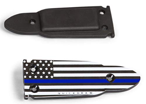 QuickDraw Magnetic Gun Mount for Vehicle Home Office 35lb Rated Gun Magnet Holder Holster Safety Rack Accessory HQ Rubber Coated Bullet Shaped Neodymium Magnet Handgun Firearm Pistol (Blue Line Flag) - Thumbnail 5