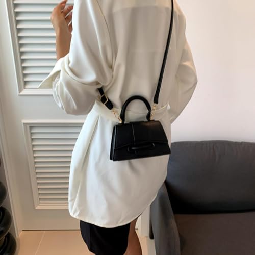 Mini Shoulder Bag Cute Top Handle Bag Solid Crossbody Bag Stylish Tiny Leather Purse with Adjustable Strap for Women3