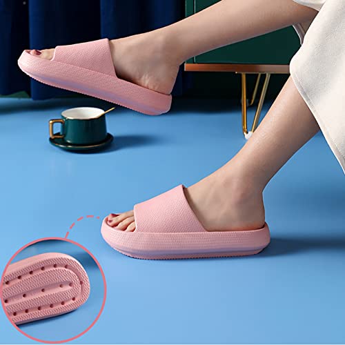BAPPKON Women's slippers, non-slip slippers, pillow slippers, house thick bottom slippers, super soft shower bathroom quick dry slippers2