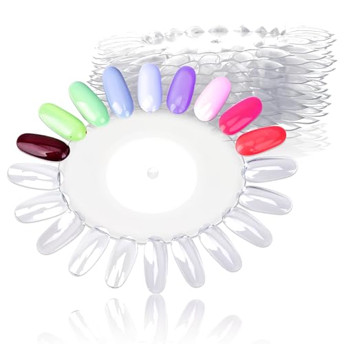 20 Tips False Nail Swatches Wheels, Nail Polish Display Wheel Plastic Nails Art Color Tester Wheels Nail-Wheel Swatches for Polish Color Show Nails Manicure Practice Sample