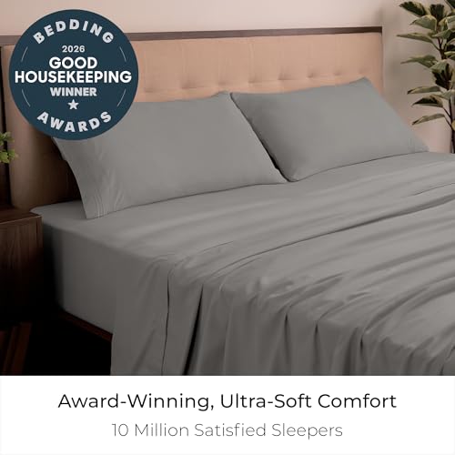 Image of Mellanni King Sheets Set - 4 PC Iconic Collection Bedding | Hotel Luxury, Extra Soft, Cooling Bed Sheets - Wrinkle, Fade, Stain Resistant (King, Taupe)